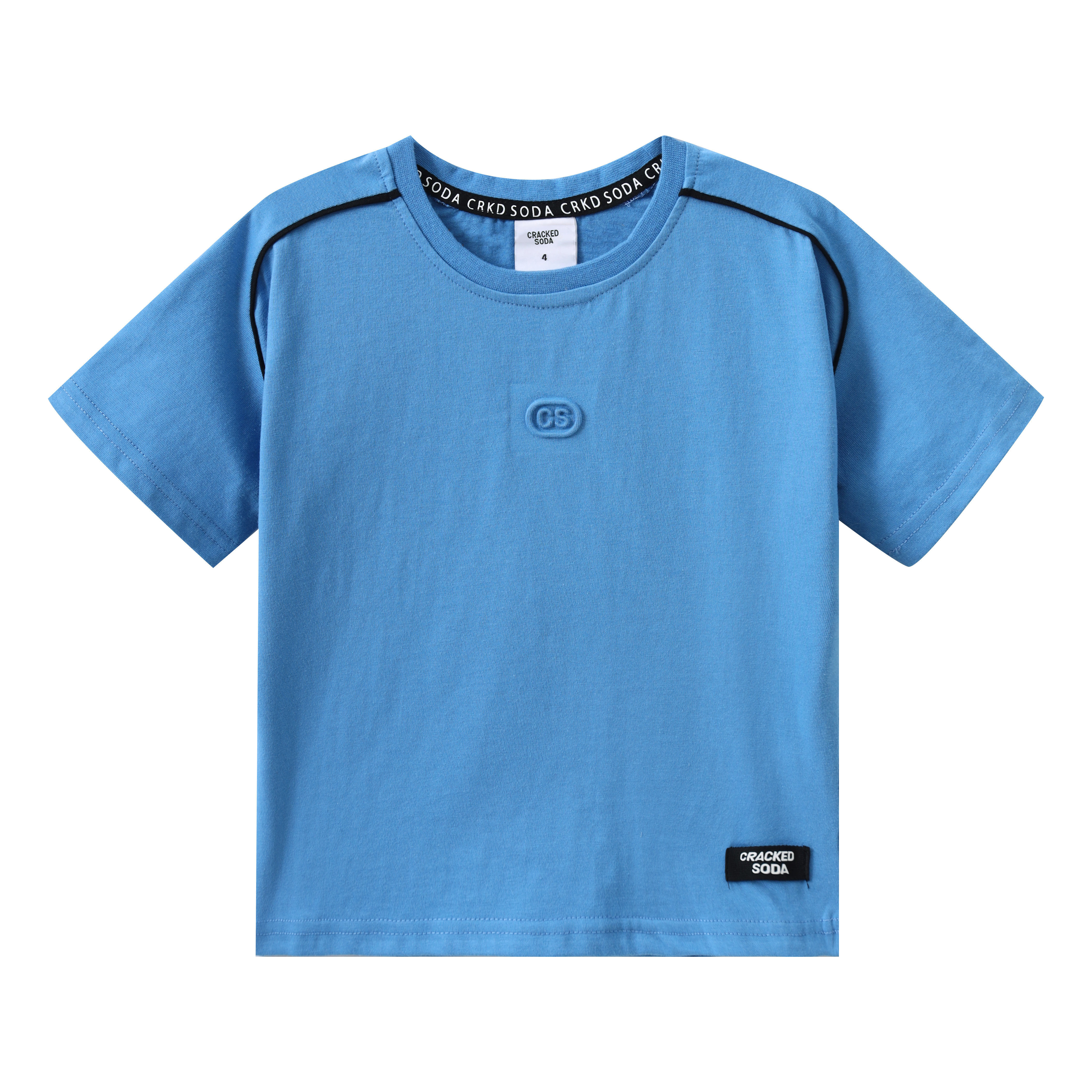 Ezra Piping Tee - Blue-Clothing-Cracked Soda