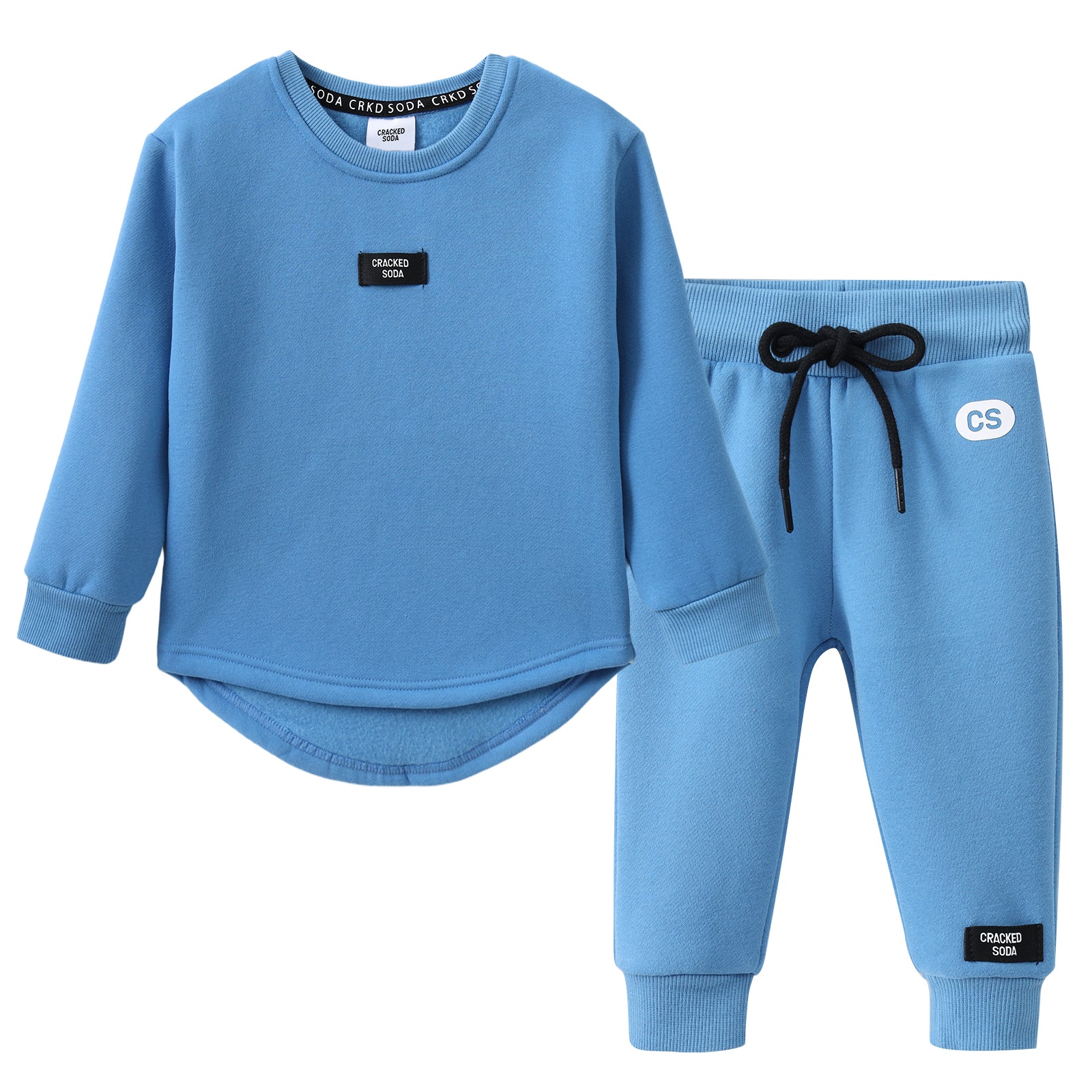 Ezra Crew & Pants Set - Blue-Clothing-Cracked Soda