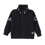 Luca Detailed Neck Zip Crew - Black