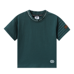 Malachi Detailed Neck Tee - Forest-Clothing-Cracked Soda