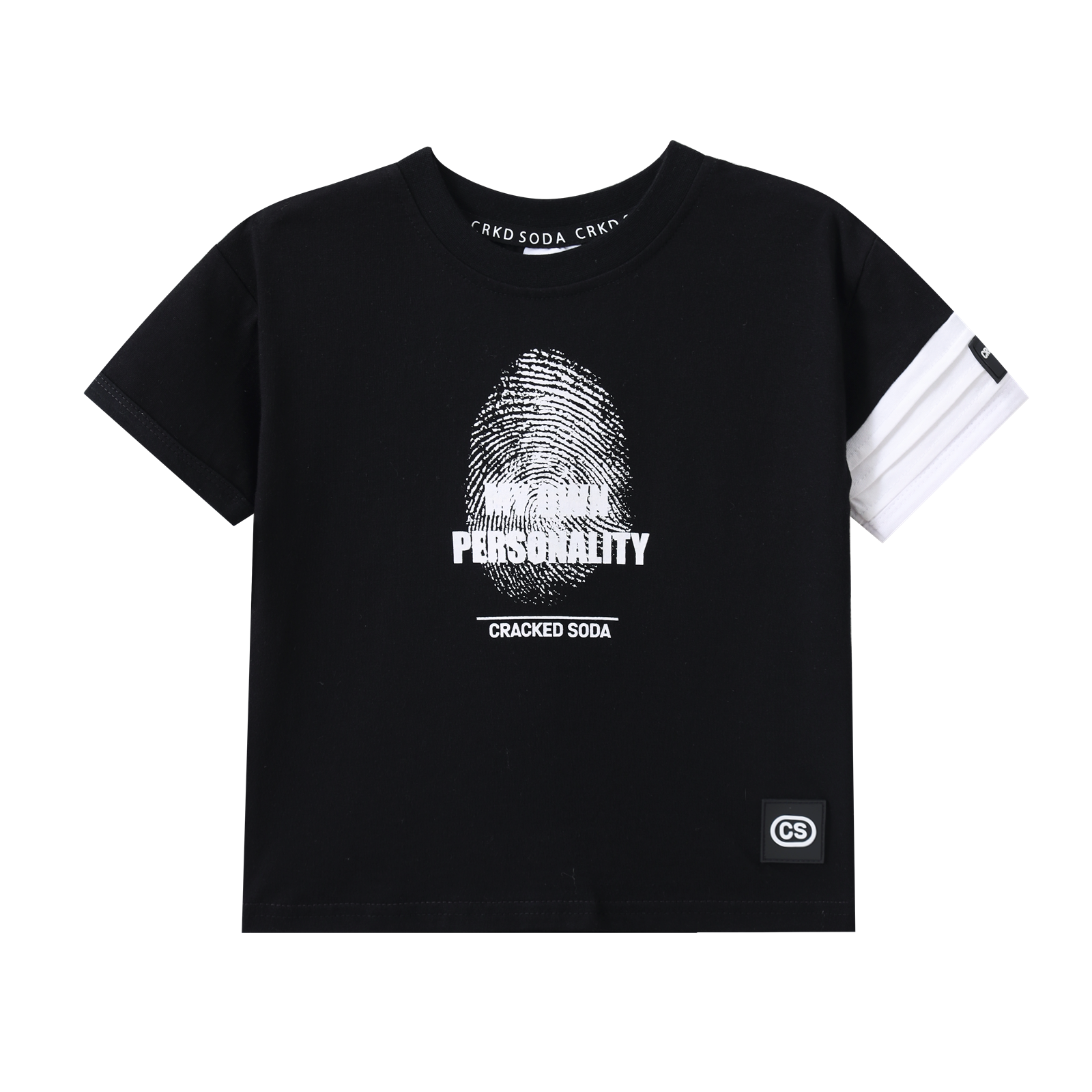Jace CS Personality Tee - Black-Clothing-Cracked Soda