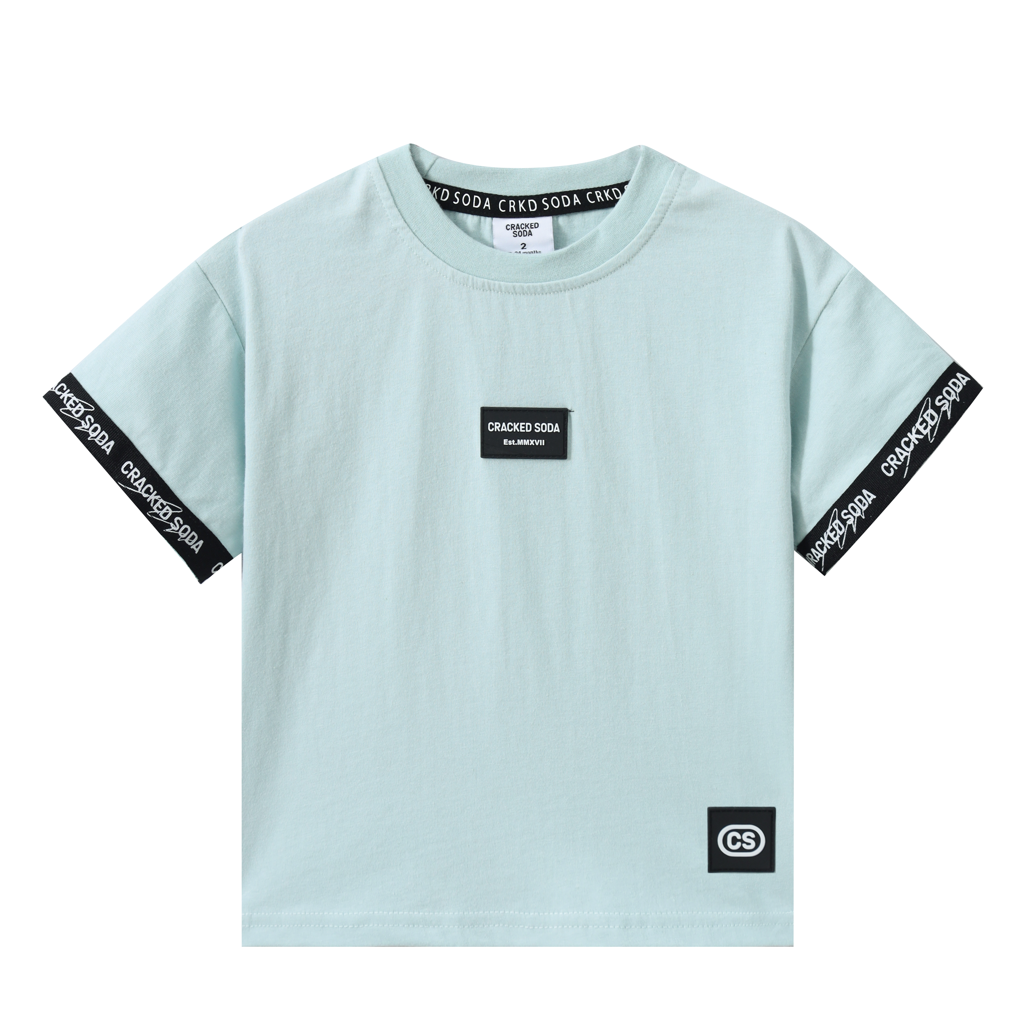 Jet Detailed Sleeve Tee - Sea Foam-Clothing-Cracked Soda