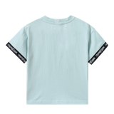 Jet Detailed Sleeve Tee - Sea Foam-Clothing-Cracked Soda