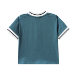 Jet Detailed Trim Tee - Teal-Clothing-Cracked Soda