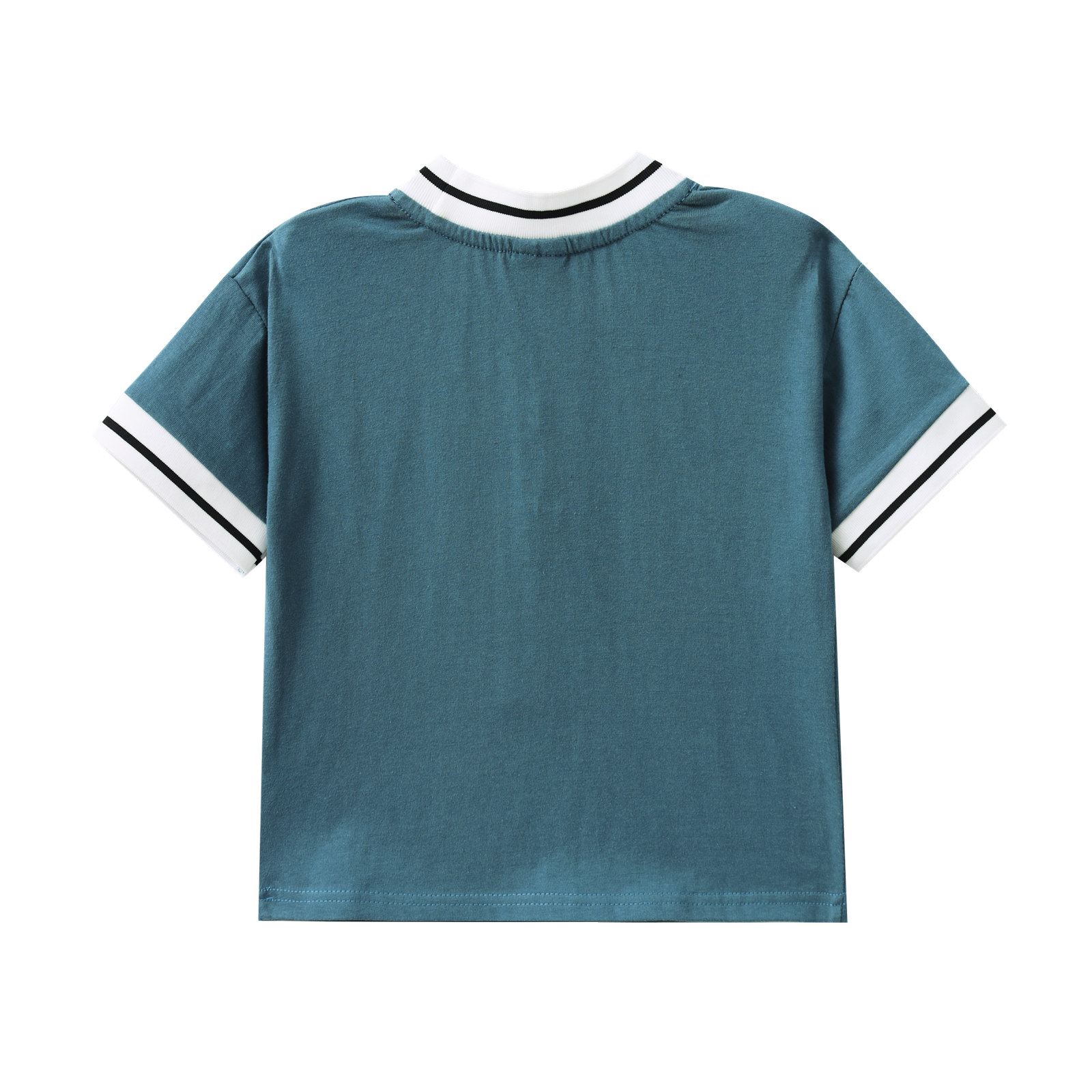 Jet Detailed Trim Tee - Teal-Clothing-Cracked Soda