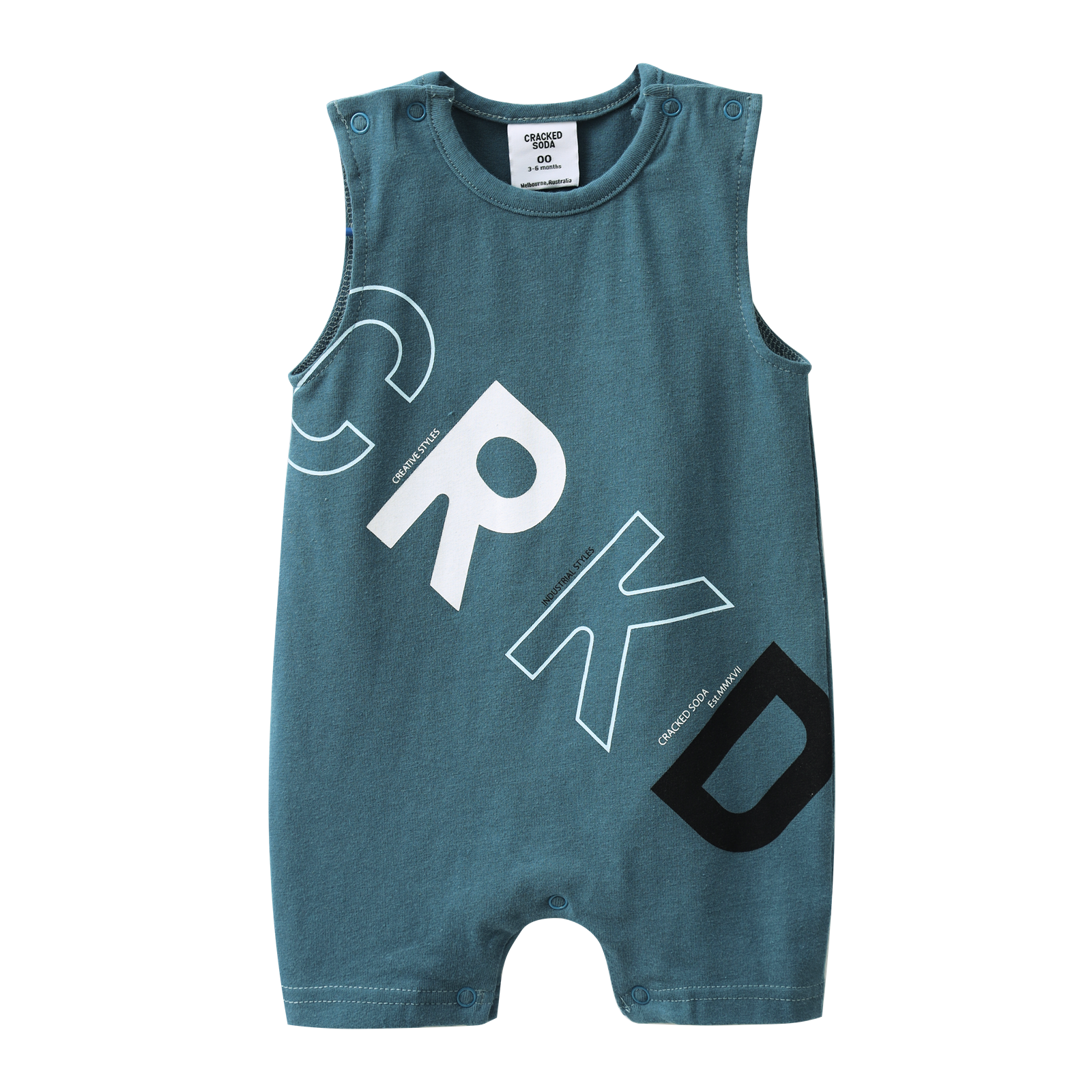 Jet Romper - Teal-Clothing-Cracked Soda