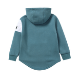 Jet Detailed Pocket Hoodie - Teal