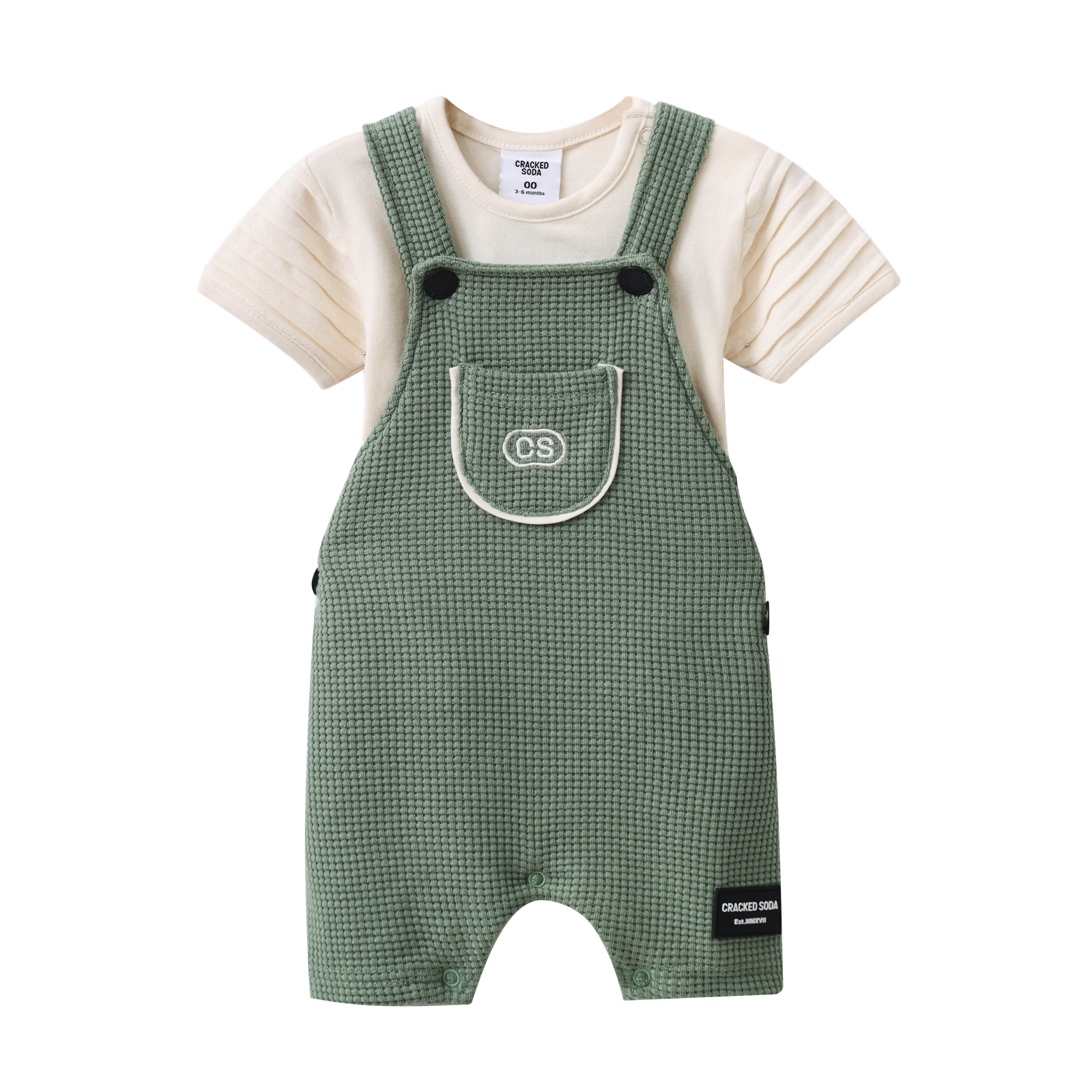Flint CS Textured Overall Set - Olive-Clothing-Cracked Soda