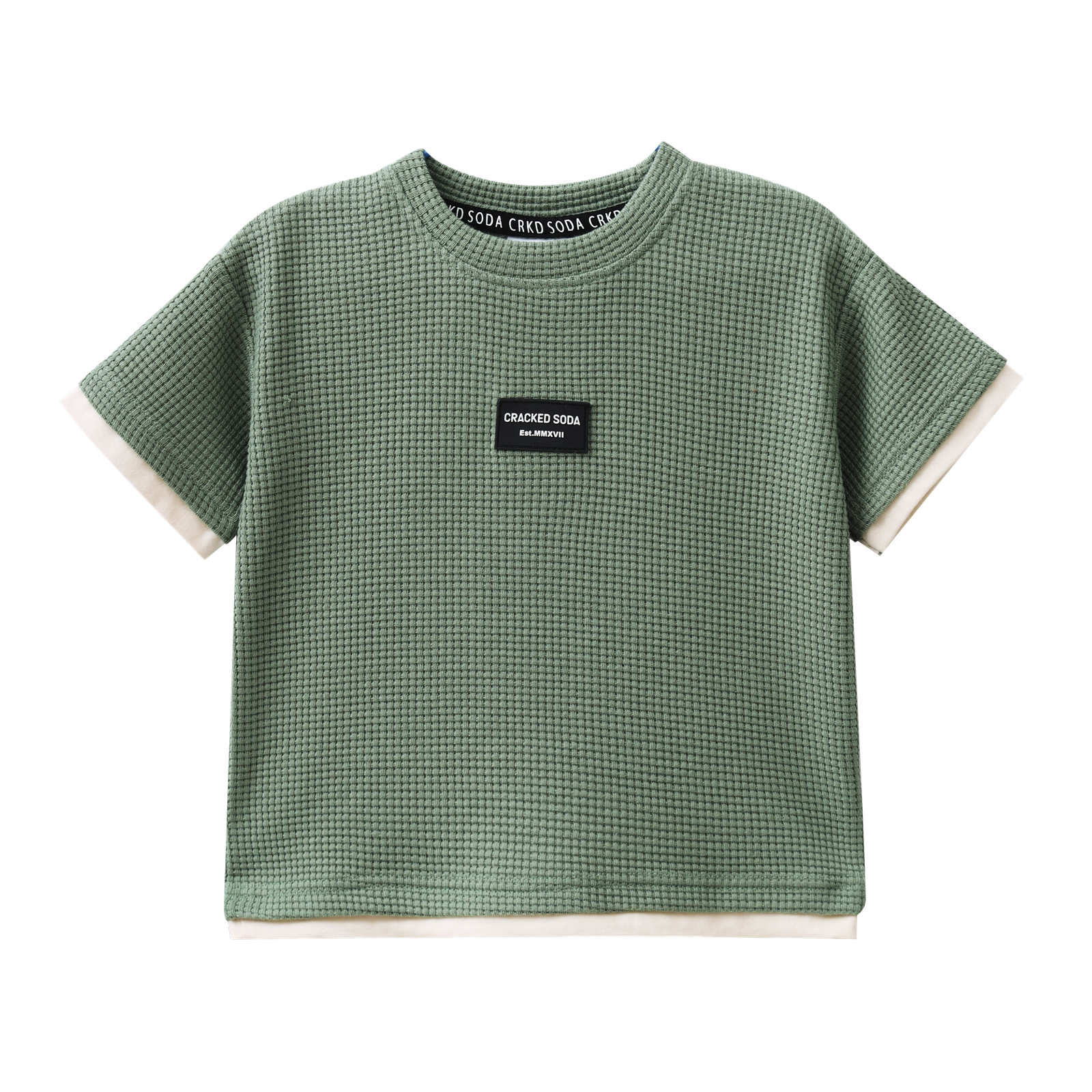 Flint Textured Tee - Olive-Clothing-Cracked Soda