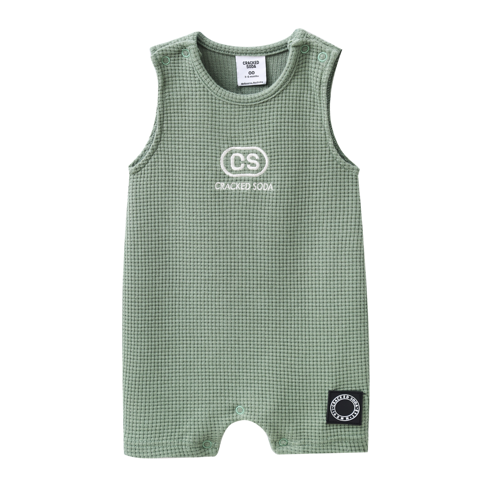 Flint Textured Romper - Olive-Clothing-Cracked Soda