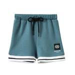 Jet Detailed Trim Shorts - Teal-Clothing-Cracked Soda
