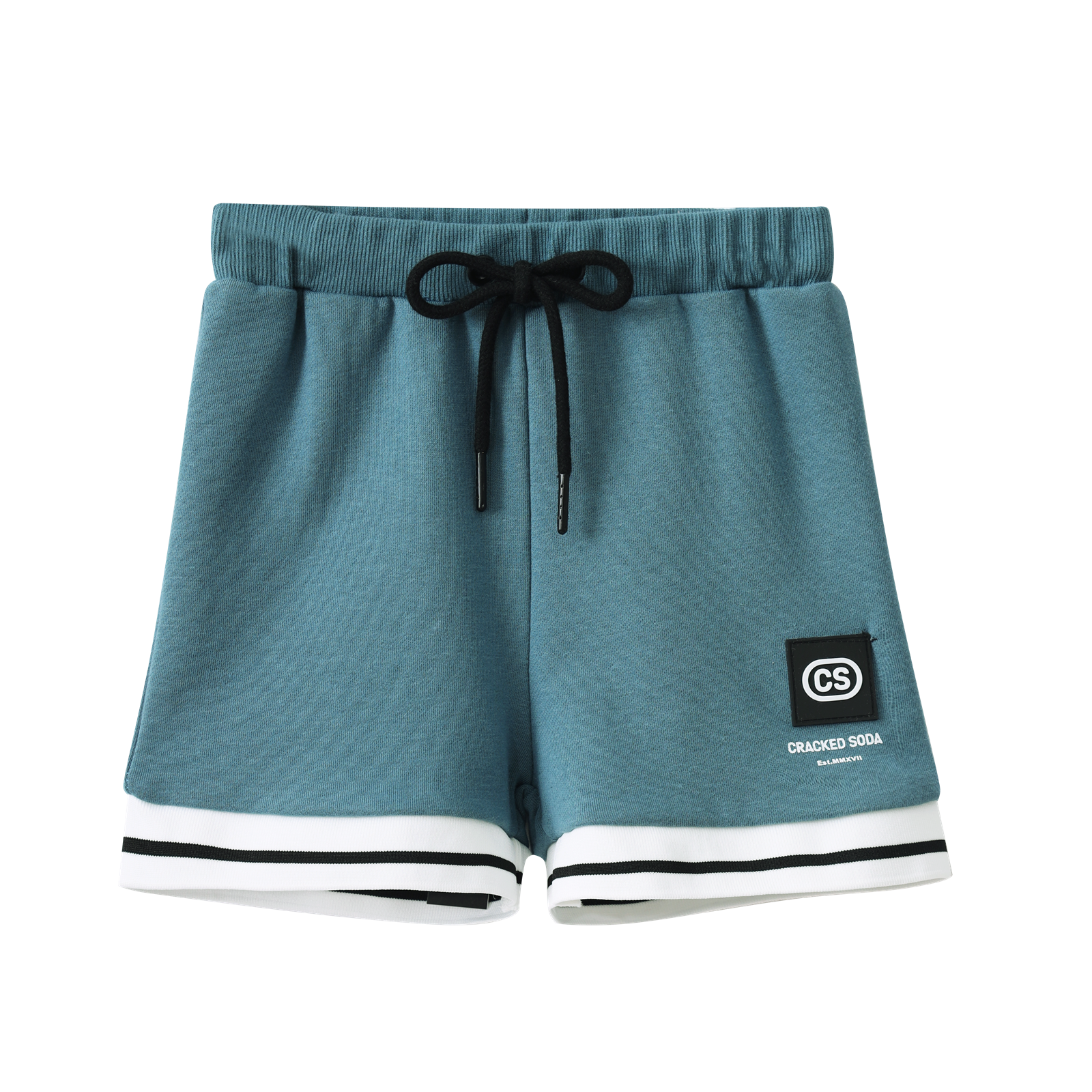 Jet Detailed Trim Shorts - Teal-Clothing-Cracked Soda