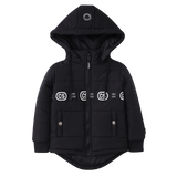 Noah Elevated Puff Jacket with Removable Hood - Black