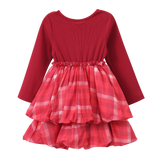 Scarlett Fleece Ribbed Check Dress