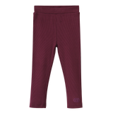 Blossom Ribbed Fleece Leggings - Plum