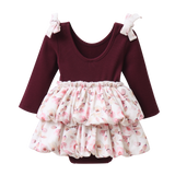 Blossom Ribbed Fleece Bodysuit Dress