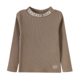 Zinnia Ribbed Fleece L/S Top - Walnut