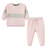 Bella Detailed Crew Pant Set - Pink