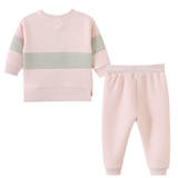 Bella Detailed Crew Pant Set - Pink