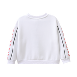 Detailed Sleeve Crew White