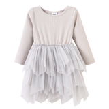 Zinnia Ribbed Fleece Shredded Tutu - White Sand
