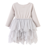 Zinnia Ribbed Fleece Shredded Tutu - White Sand