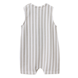 Freddie Stripe Romper - Pebble