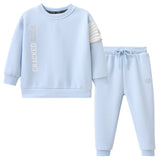 Storm Embossed Crew & Trackpant Set - Blue