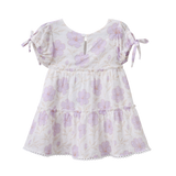 Wisteria Babydoll Frill Dress - Purple Floral