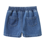 Indigo Denim Detail Shorts - Blue