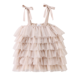Talia Layered Tulle Dress - Pebble