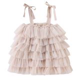 Talia Layered Tulle Dress - Pebble
