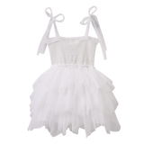 Talia Shredded Tulle Tutu - White