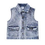 Aiden Denim Vest - Blue