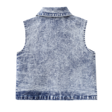 Aiden Denim Vest - Blue