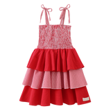 London Layered Dress - Red Stripe
