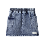 Alba Detailed Denim Skirt - Denim Blue
