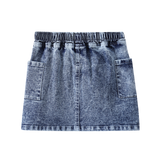 Alba Detailed Denim Skirt - Denim Blue