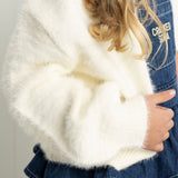 Tilli Soft Fluffy Knit Cardigan - White