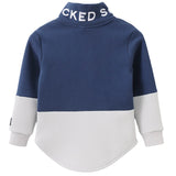 Archie Detailed Zip Collar Crew - Navy