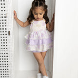 Wisteria Layered Bodysuit  Dress - Purple Floral
