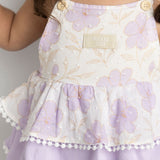 Wisteria Layered Bodysuit  Dress - Purple Floral