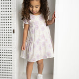 Wisteria Babydoll Frill Dress - Purple Floral