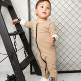 Albie Detailed Romper - Biscuit