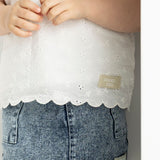 Alba Detailed Denim Skirt - Denim Blue