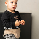 Albie Tee - Biscuit/Black