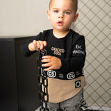 Albie Tee - Biscuit/Black