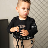 Albie Tee - Biscuit/Black