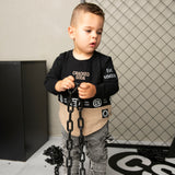 Albie Tee - Biscuit/Black