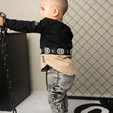 Albie Tee - Biscuit/Black